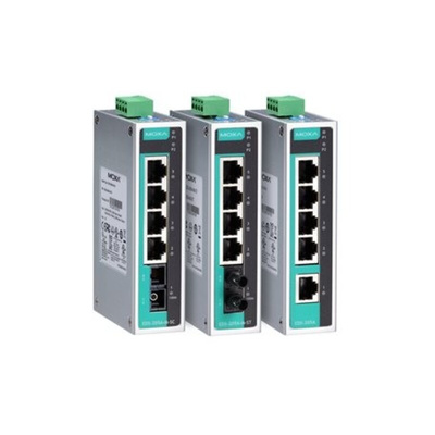 MOXA Unmanaged Ethernet Switch, 4 RJ45 Ports, 100Mbit/s Transmission, 9.6 → 60V dc