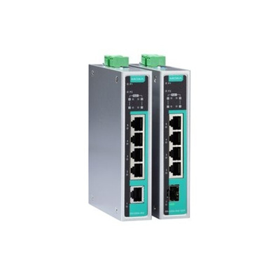 MOXA Unmanaged Ethernet Switch, 4 RJ45 Ports, 1000Mbit/s Transmission, 9.6 → 60V dc