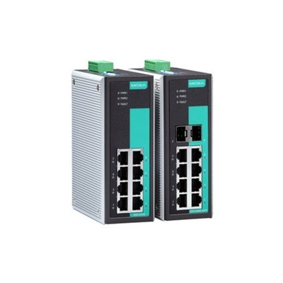 MOXA Unmanaged Ethernet Switch, 8 RJ45 Ports, 100Mbit/s Transmission, 9.6 → 60V dc