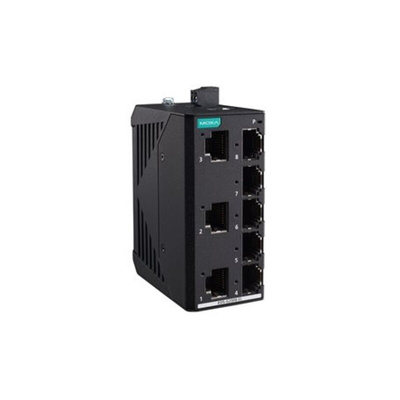 MOXA EDS-G2008-EL Series DIN Rail Mount Ethernet Switch, 8 RJ45 Ports, 10/100/1000Mbit/s Transmission, 9.6 → 60V
