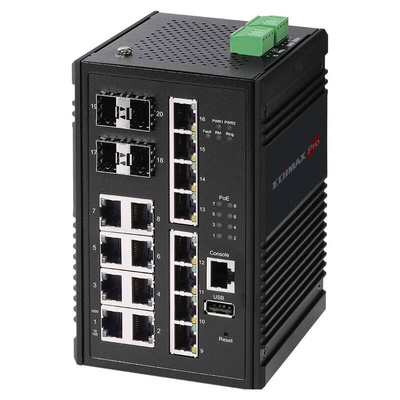 Edimax IGS-5416P, Managed 16 Port Gigabit Switch With PoE