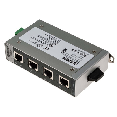 Phoenix Contact FL SWITCH SFN 4TX/FX Series DIN Rail Mount Ethernet Switch, 4 RJ45 Ports, 100Mbit/s Transmission, 24V dc
