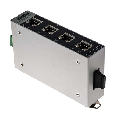 Phoenix Contact FL SWITCH SFN 4TX/FX Series DIN Rail Mount Ethernet Switch, 4 RJ45 Ports, 100Mbit/s Transmission, 24V dc