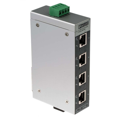 Phoenix Contact FL SWITCH SFN 4TX/FX Series DIN Rail Mount Ethernet Switch, 4 RJ45 Ports, 100Mbit/s Transmission, 24V dc