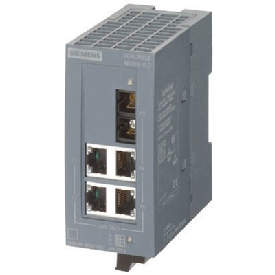 Siemens DIN Rail Mount Ethernet Switch, 4 RJ45 Ports