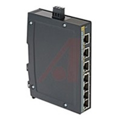 HARTING DIN Rail Mount Industrial Hub, 7 RJ45 Ports, 10/100/1000Mbit/s Transmission, 24V dc