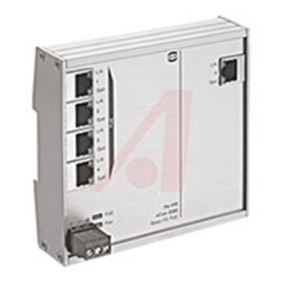HARTING DIN Rail Mount Unmanaged Ethernet Switch, 5 RJ45 Ports, 10/100Mbit/s Transmission, 24V dc