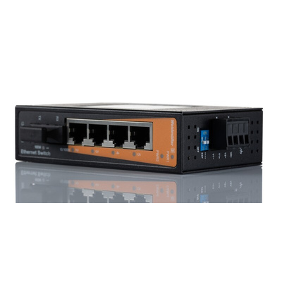Weidmuller DIN Rail Mount Ethernet Switch, 4 RJ45 Ports