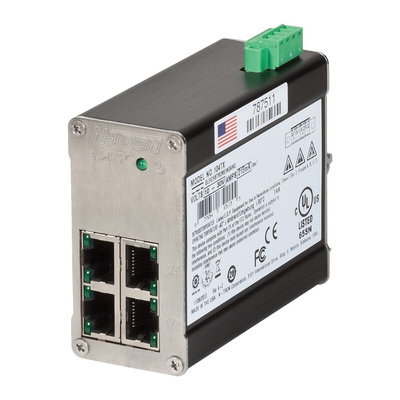Red Lion 105TX Series DIN Rail Mount Unmanaged Ethernet Switch, 4 RJ45 Ports