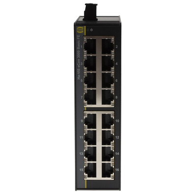 HARTING DIN Rail Mount Unmanaged Ethernet Switch, 16 RJ45 Ports, 10/100Mbit/s Transmission, 48V dc
