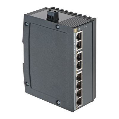 HARTING Ha-VIS eCon 3000 Series DIN Rail Mount Unmanaged Ethernet Switch, 8 RJ45 Ports, 10/100Mbit/s Transmission, 24V