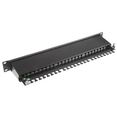 Brand-Rex Cat6Plus Series Cat6 24 Port RJ45 LSA Patch Panel STP 1U Black