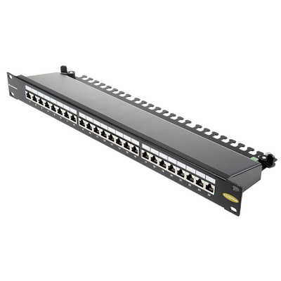 Brand-Rex Cat6Plus Series Cat6 24 Port RJ45 LSA Patch Panel STP 1U Black