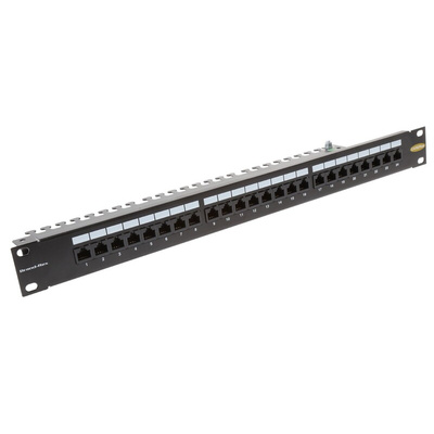 Brand-Rex Cat6Plus Series Cat6 24 Port RJ45 Keystone Patch Panel UTP 1U Black