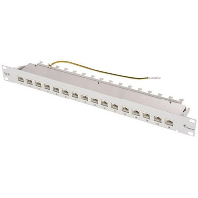 Telegartner Cat6+ 16 Port RJ45 RJ Patch Panel 1U Grey