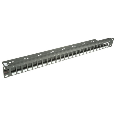 Molex Premise Networks Cat6 24 Port RJ45 Keystone Patch Panel 1U Grey