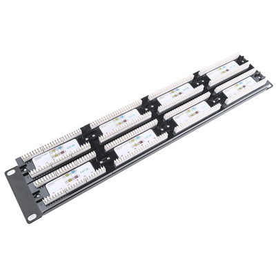 RS PRO Cat5e 48 Port RJ45 RJ Patch Panel UTP 2U Black