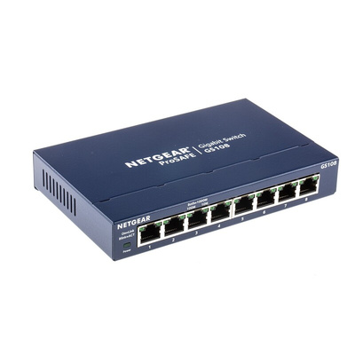 Netgear ProSAFE GS108, Unmanaged 8 Port Ethernet Switch Type G - British 3-Pin
