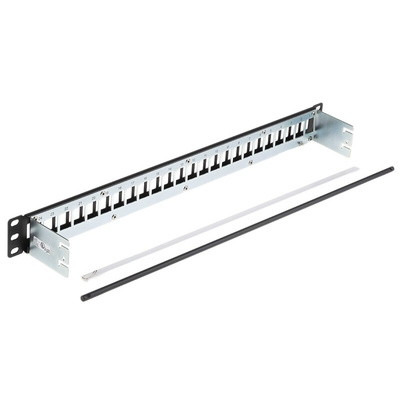 Belden KeyConnect Series Cat5e, Cat6 24 Port Keystone Patch Panel Shielded 1U Black