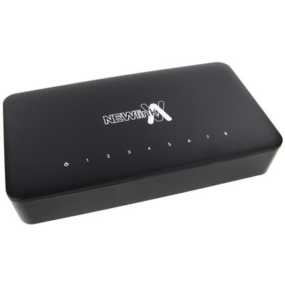 NewLink NLHUB-08GB, Smart 8 Port Ethernet Switch Type G - British 3-Pin