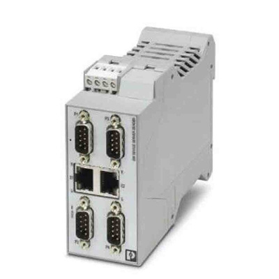 Phoenix Contact Serial Device Server, 2 Ethernet Port, 4 Serial Port, RS232, RS422, RS485 Interface