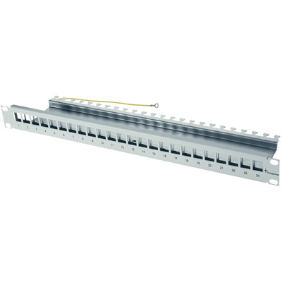 Telegartner Telegartner Data Series Cat5e, Cat6, Cat6a 24 Port RJ45 RJ Patch Panel Shielded, Unshielded 1U Grey