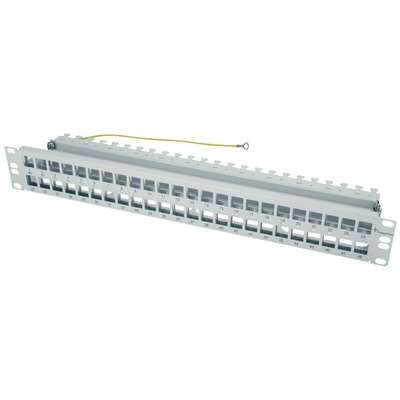 Telegartner Telegartner Data Series Cat5e, Cat6, Cat6a 48 Port RJ45 Patch Panel Shielded, Unshielded 1U Light Grey