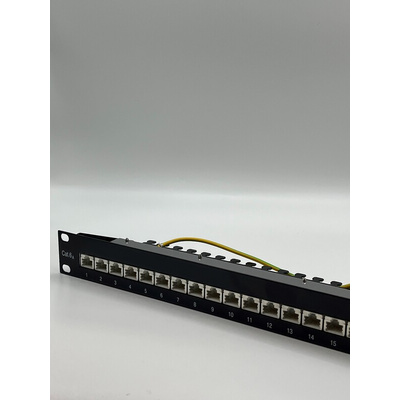 Telegartner Telegartner Data Series Cat6a 24 Port RJ11, RJ12, RJ45 RJ Patch Panel Shielded 1U Black