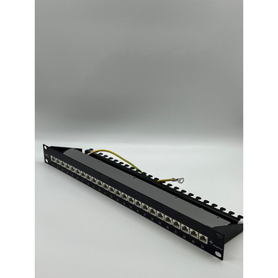 Telegartner Telegartner Data Series Cat6a 24 Port RJ11, RJ12, RJ45 RJ Patch Panel Shielded 1U Black