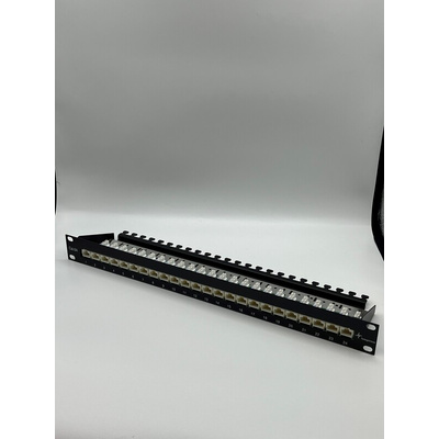 Telegartner Telegartner Data Series Cat6 24 Port RJ11, RJ12, RJ45 RJ Patch Panel Shielded 1U Black