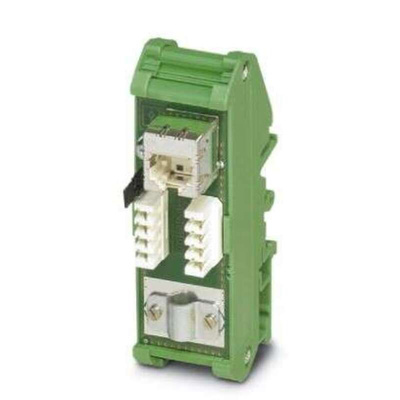 Phoenix Contact FL-PP-RJ45-LSA Series Cat5e 1 Port RJ45 Patch Panel 90mm Green