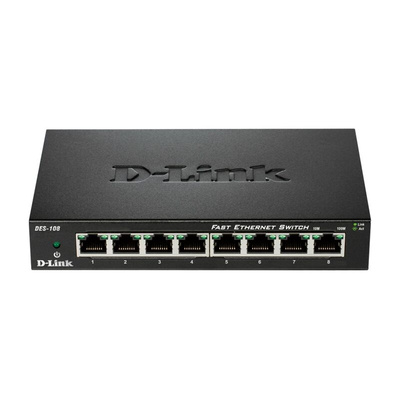 D-Link Ethernet Switch, Unmanaged 8 Port Ethernet Switch EU