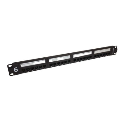 Amphenol Industrial HTC Series Cat6 24 Port RJ45 Patch Panel Unshielded 1U Black