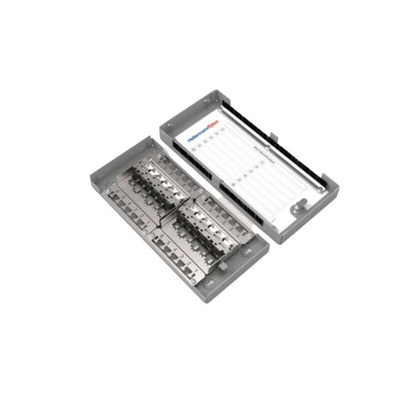 Polyco Healthline ZTB Series Cat6 12 Port RJ45 Patch Panel Unshielded Grey