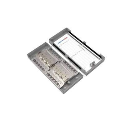 Polyco Healthline ZTB Series Cat6a 12 Port RJ45 Patch Panel Shielded Grey