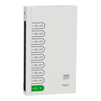 Schneider Electric R9H9SWP92, Unmanaged 8 Port Ethernet Switch With PoE