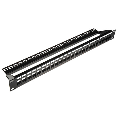 Roline Cat5, Cat6 24 Port RJ45 Keystone Patch Panel UTP Black