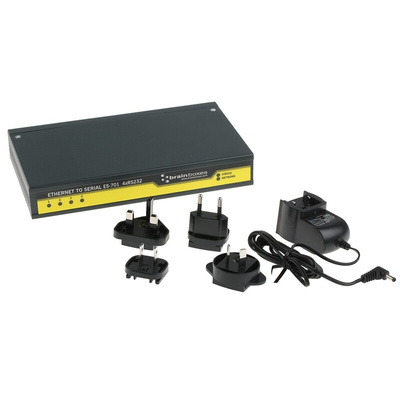Brainboxes Serial Device Server, 1 Ethernet Port, 4 Serial Port, RS232 Interface, 1Mbit/s Baud Rate