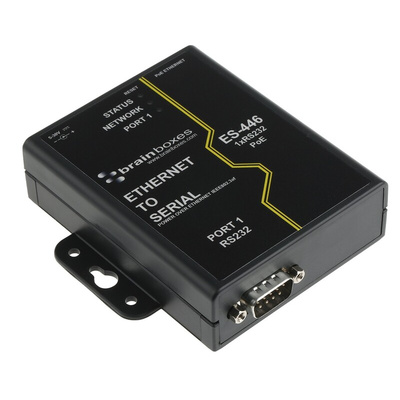 Brainboxes Serial Device Server, 1 Ethernet Port, 1 Serial Port, RS232 Interface, 1Mbit/s Baud Rate