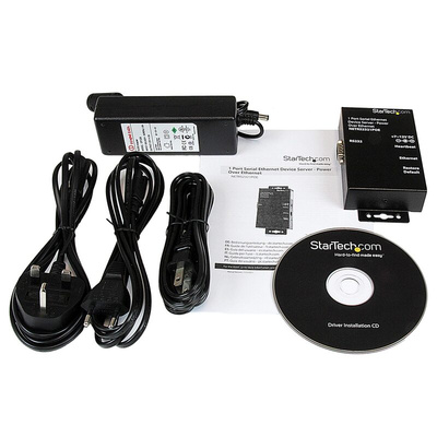 StarTech.com Serial Device Server, 1 Ethernet Port, 1 Serial Port, RS232 Interface