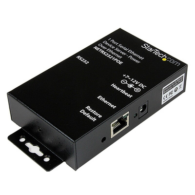 StarTech.com Serial Device Server, 1 Ethernet Port, 1 Serial Port, RS232 Interface
