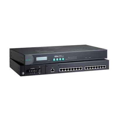 MOXA Device server, 1 Ethernet Port, 16 Serial Port, RS232 Interface, 921.6kbps Baud Rate