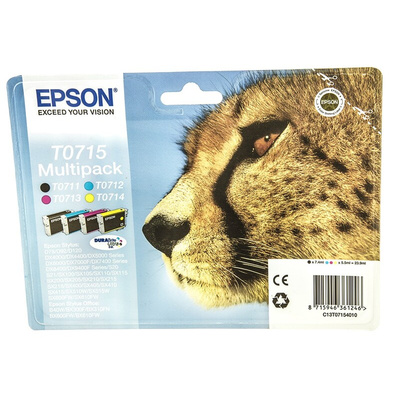 Epson T0715 Black, Cyan, Magenta, Yellow Ink Cartridge