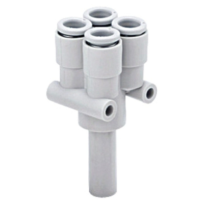 Pneumatic Double Y Tube-to-Tube Adapter Plug In 6 mm Plug In 6 mm Plug In 6 mm Plug In 6 mm 8mm