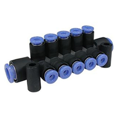 3 Outlet Ports PBT Pneumatic Manifold Tube-to-Tube Fitting, Push In 6 mm