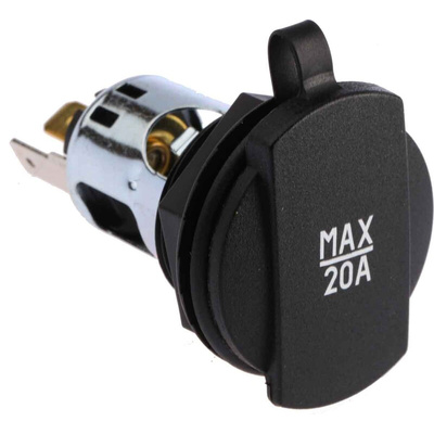 RS PRO Panel Mount, 15A Cigarette Lighter Socket
