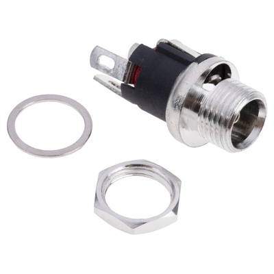 RS PRO DC Socket Rated At 5.0A, 12.0 V, Panel Mount, length 21.3mm, Nickel