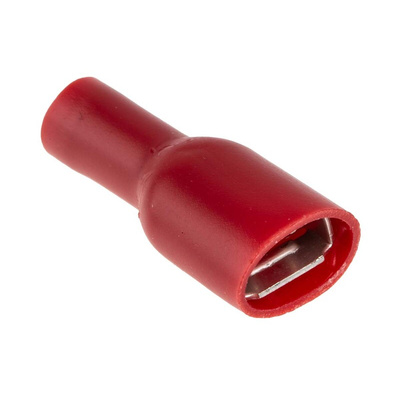 RS PRO Red Insulated Female Spade Connector, Receptacle, 6.3 x 0.8mm Tab Size, 0.5mm² to 1.5mm²