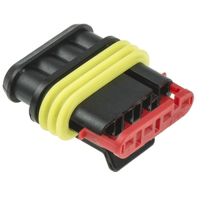 TE Connectivity, AMP Superseal 1.5 Female 4 Way for use with Centerline Wire-to-Wire Connector