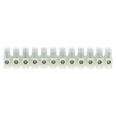 RS PRO Non-Fused Terminal Block, 12-Way, 24A, 2.5 mm² Wire, Screw Down Termination